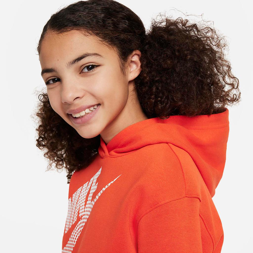 Nike Sportswear Big Kids&#039; (Girls&#039;) Oversized Pullover Hoodie DZ4620-633