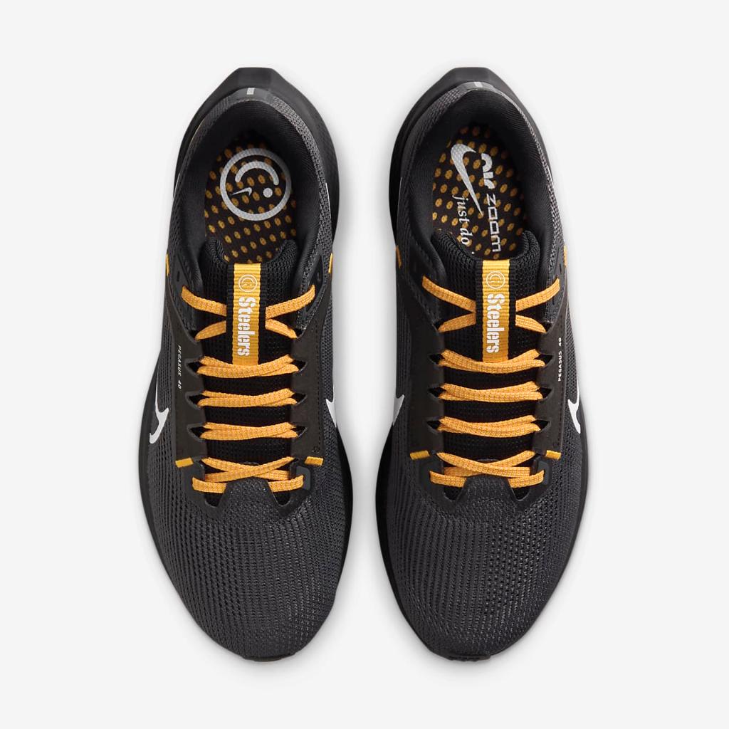 Nike Pegasus 40 (NFL Pittsburgh Steelers) Men&#039;s Road Running Shoes DZ6006-001