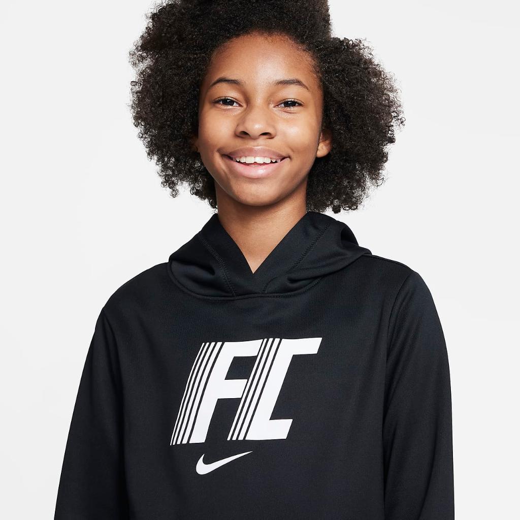 Nike Dri-FIT F.C. Big Kids&#039; Fleece Soccer Hoodie FB1068-010