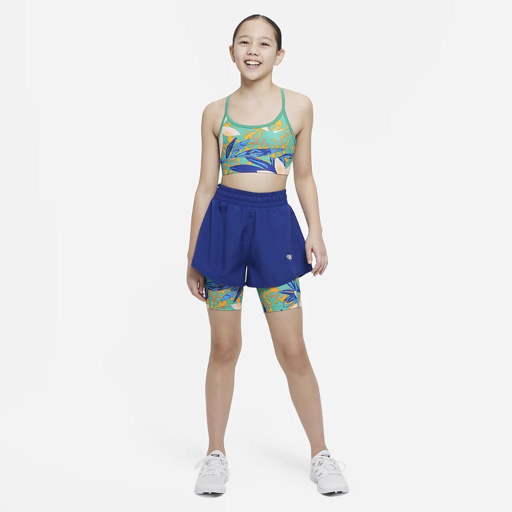 Nike One Big Kids&#039; (Girls&#039;) High-Waisted Woven Running Shorts FB1089-455