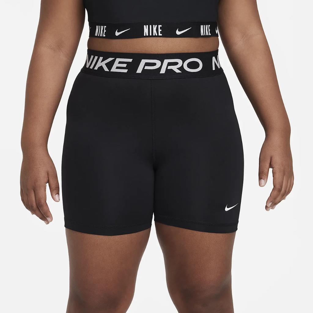 Nike Pro Dri-FIT Big Kids&#039; (Girls&#039;) 4&quot; Shorts (Extended Size) FB2130-010