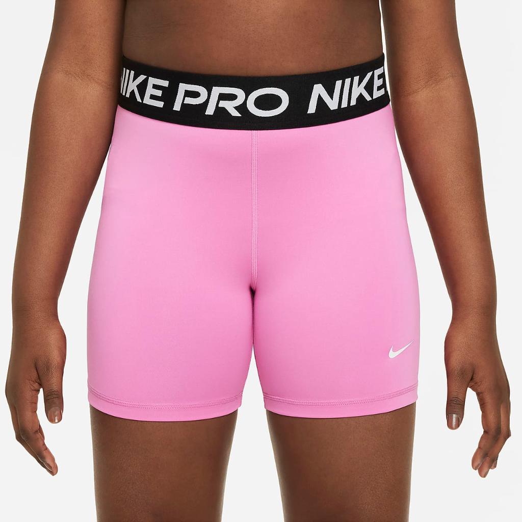Nike Pro Big Kids&#039; (Girls&#039;) Dri-FIT 5&quot; Shorts (Extended Size) FB2130-675