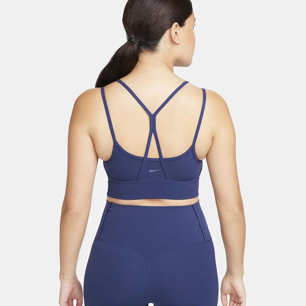 Nike Indy Strappy Women&#039;s Light-Support Padded Ribbed Longline Sports Bra FB2159-410