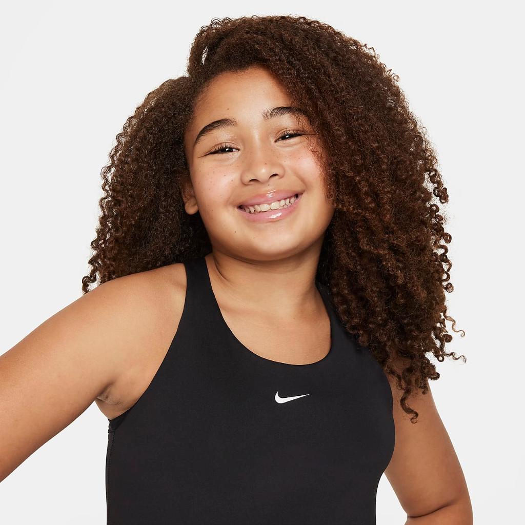 Nike Dri-FIT Swoosh Big Kids&#039; (Girls&#039;) Tank Sports Bra (Extended Size) FB2265-010