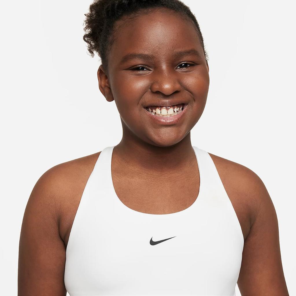 Nike Dri-FIT Swoosh Big Kids&#039; (Girls&#039;) Tank Sports Bra (Extended Size) FB2265-100