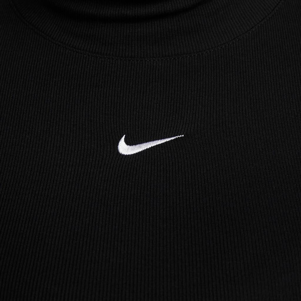 Nike Sportswear Essential Women&#039;s Ribbed Mock-Neck Long-Sleeve Top (Plus Size) FB3203-010