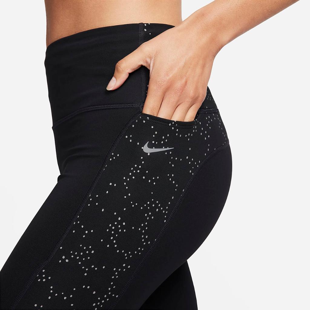 Nike Fast Women&#039;s Mid-Rise 7/8 Printed Leggings with Pockets FB4579-010
