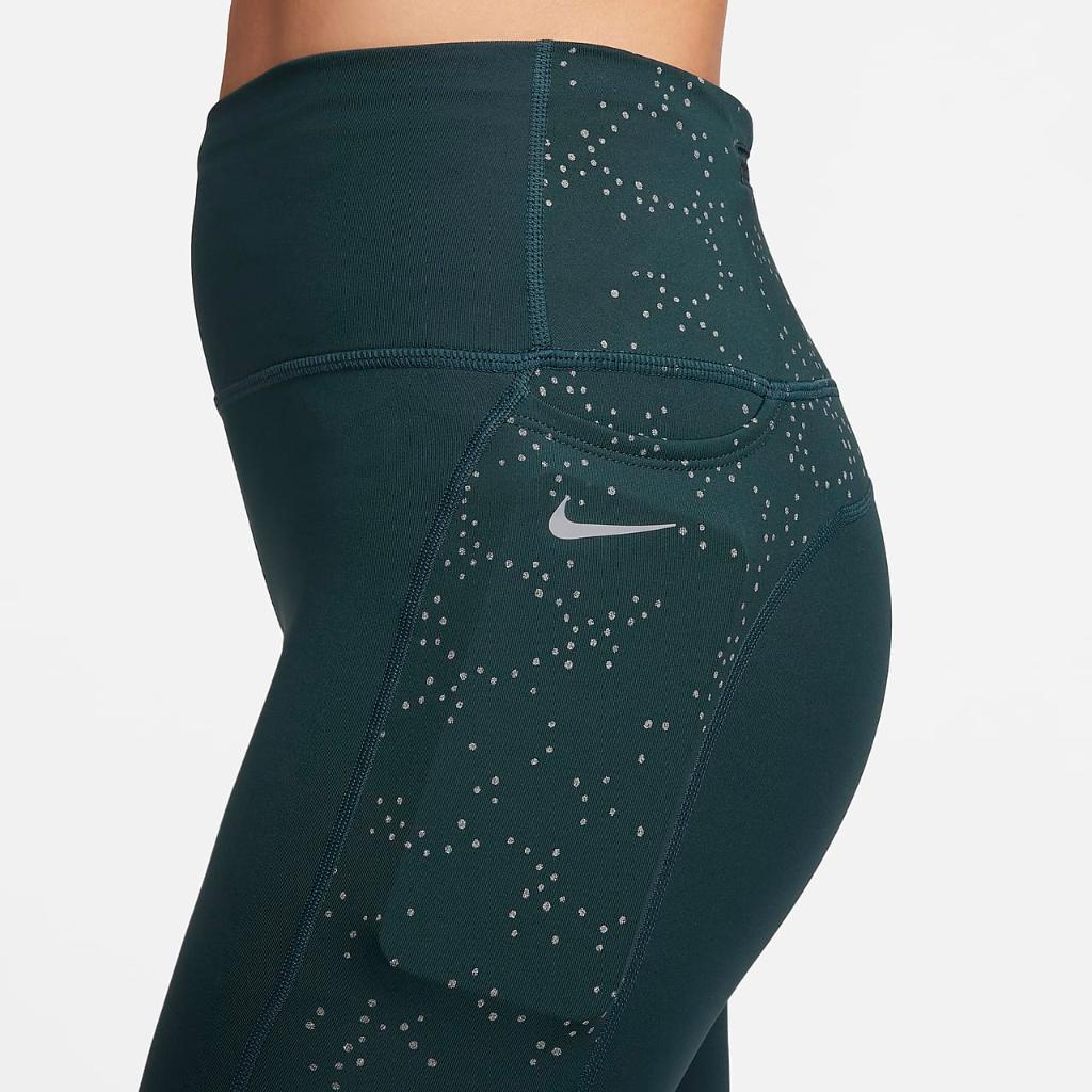 Nike Fast Women&#039;s Mid-Rise 7/8 Printed Leggings with Pockets FB4579-328