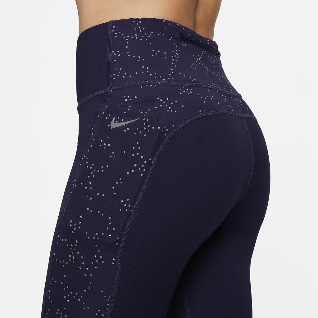 Nike Fast Women&#039;s Mid-Rise 7/8 Printed Leggings with Pockets FB4579-555