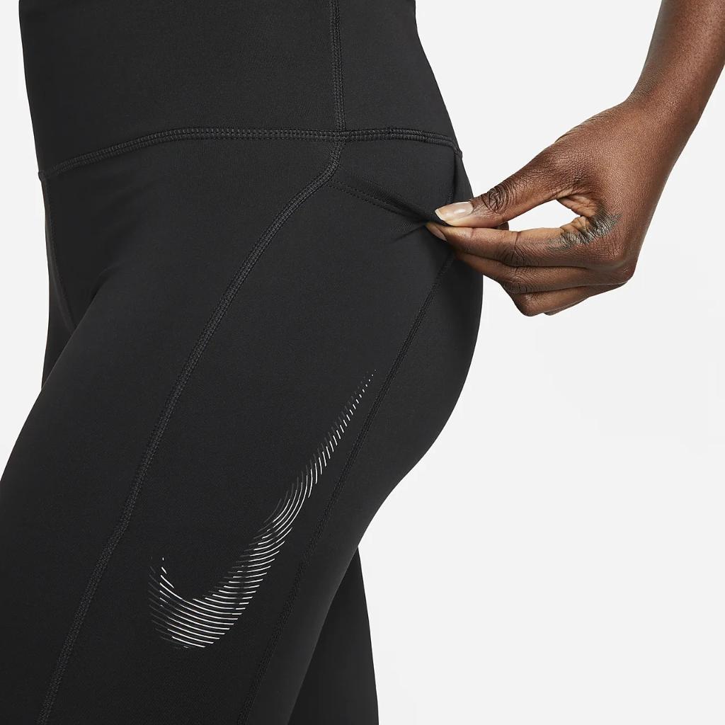 Nike Fast Women&#039;s Mid-Rise 7/8 Graphic Leggings with Pockets FB4656-010