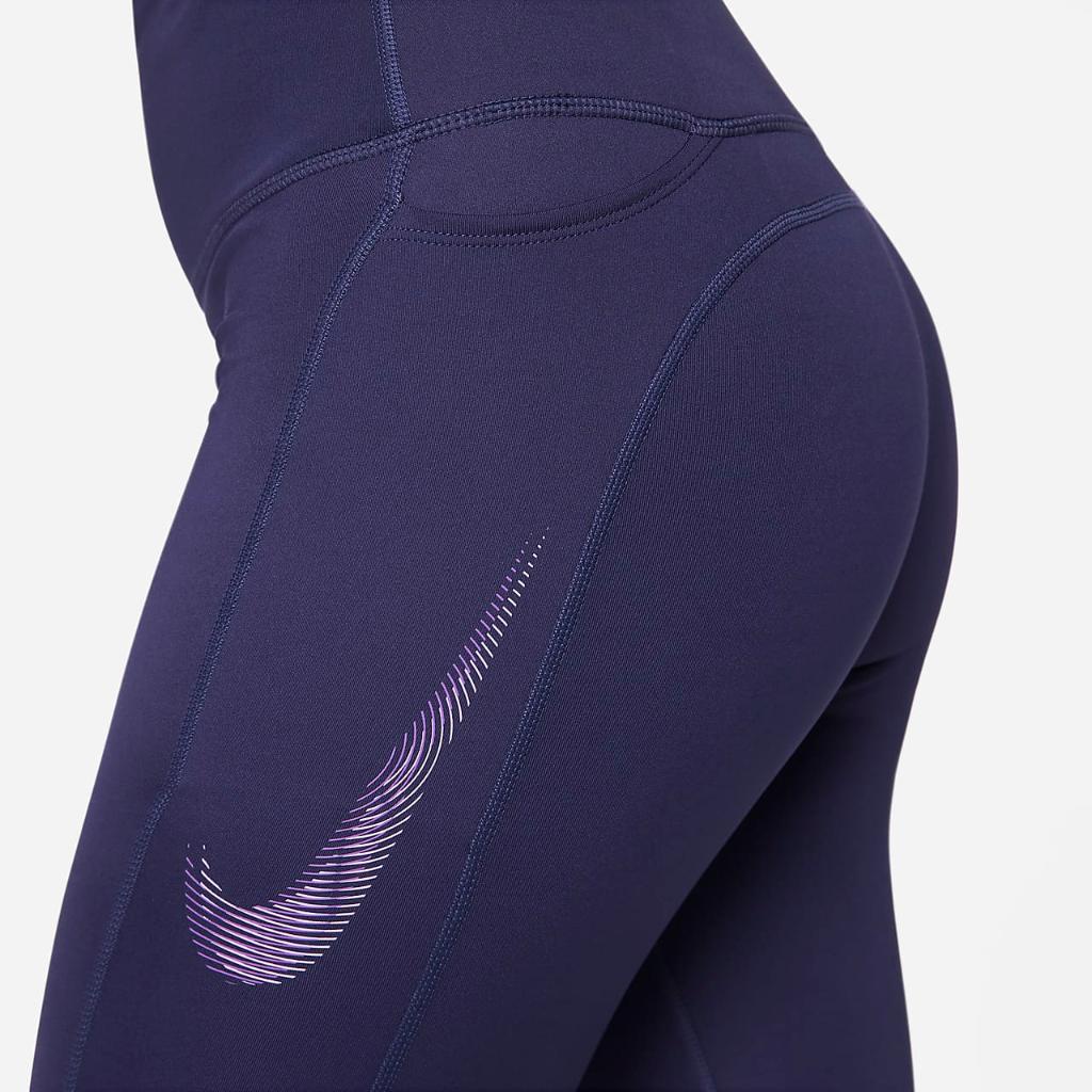 Nike Fast Women&#039;s Mid-Rise 7/8 Graphic Leggings with Pockets FB4656-555