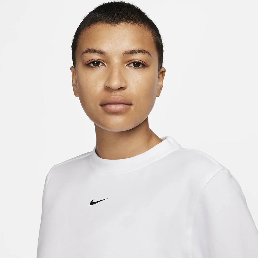 Nike Dri-FIT One Women&#039;s Crew-Neck French Terry Sweatshirt FB5125-100