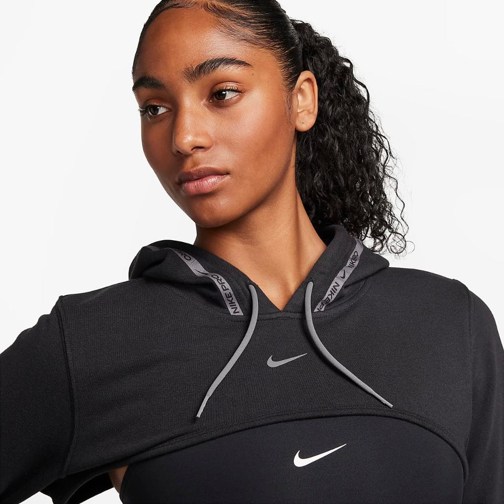 Nike Pro Dri-FIT Women&#039;s Cropped Graphic Hoodie FB5180-010