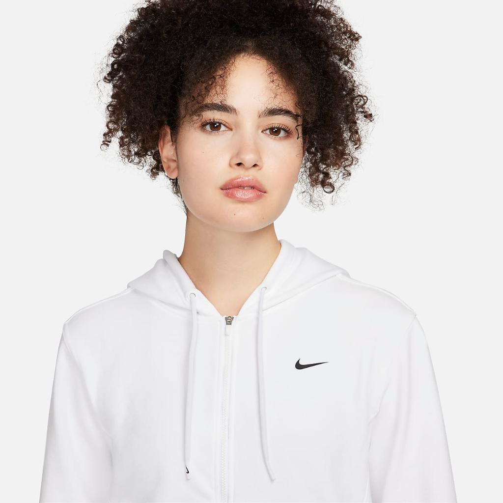 Nike Dri-FIT One Women&#039;s Full-Zip French Terry Hoodie FB5198-100