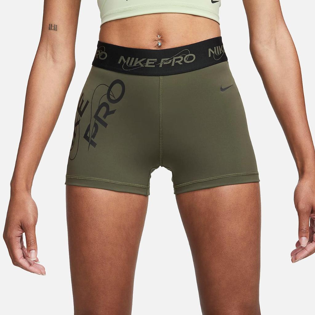 Nike Pro Women&#039;s Mid-Rise 3&quot; Graphic Shorts FB5448-325