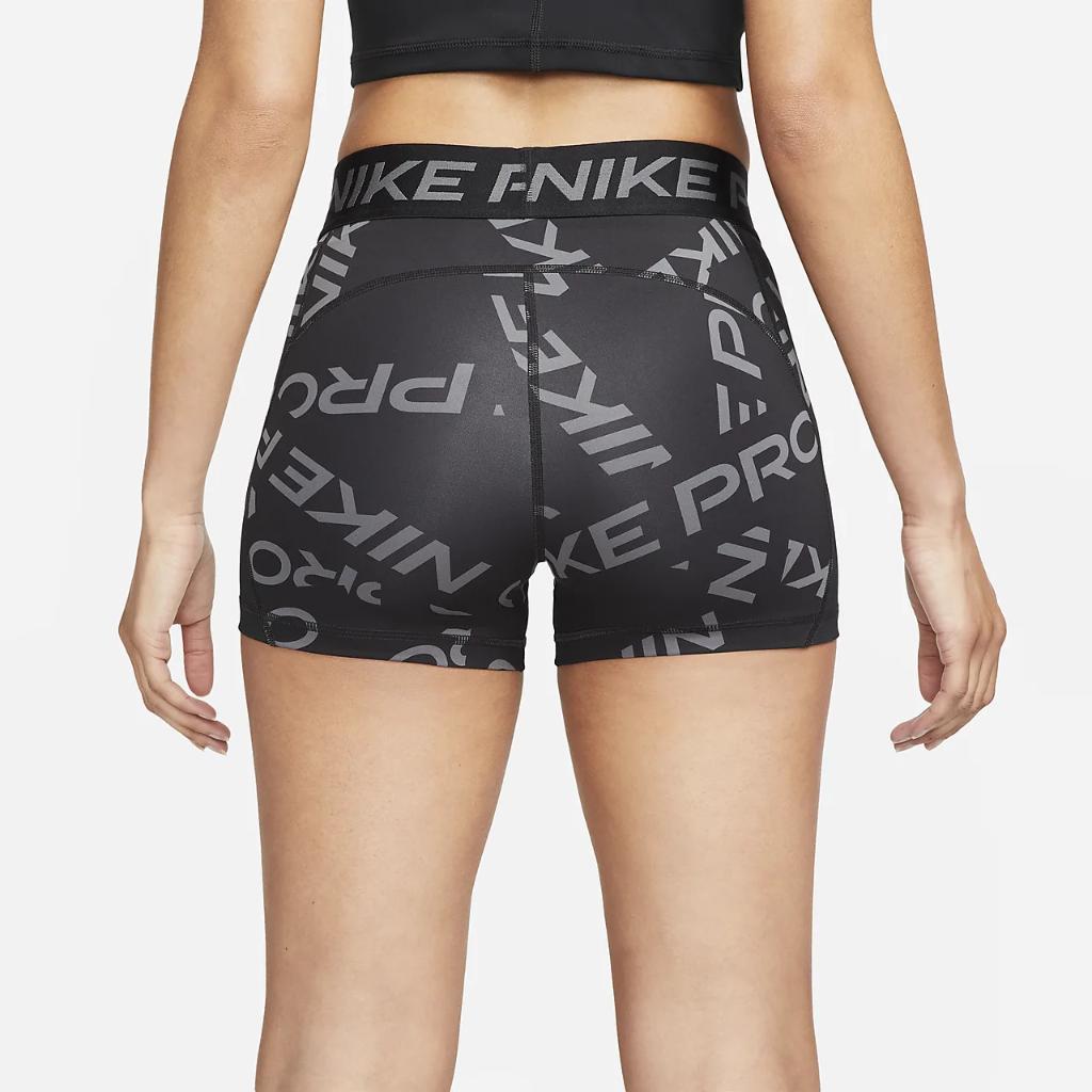 Nike Pro Women&#039;s Mid-Rise 3&quot; Printed Shorts FB5457-010