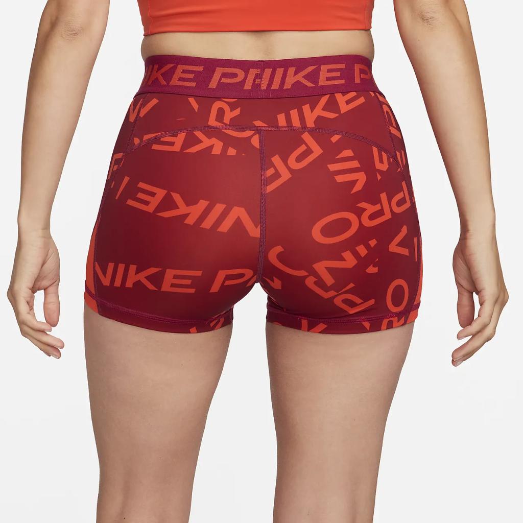 Nike Pro Women&#039;s Mid-Rise 3&quot; Printed Shorts FB5457-620