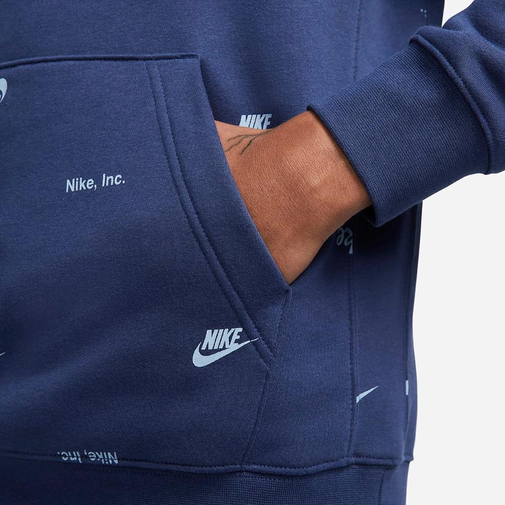 Nike Club Fleece Men&#039;s Allover Print Pullover Hoodie FB7434-410