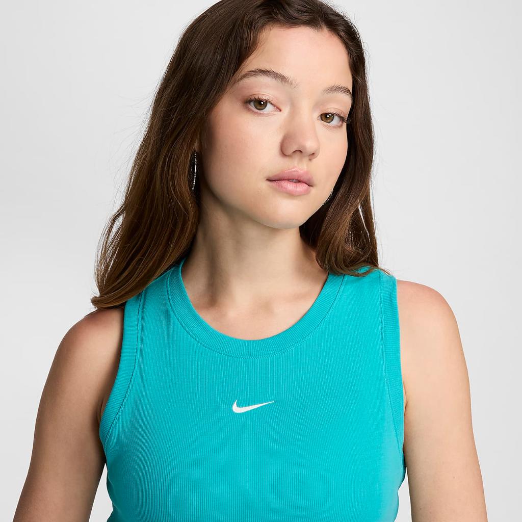 Nike Sportswear Chill Knit Women&#039;s Tight Cropped Mini-Rib Tank Top FB8279-345