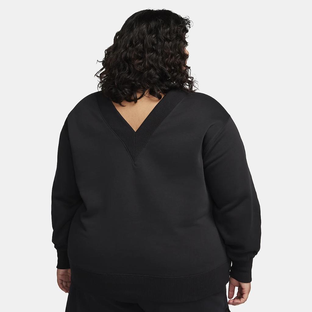 Nike Sportswear Phoenix Fleece Women&#039;s Oversized V-Neck Sweatshirt (Plus Size) FB8319-010