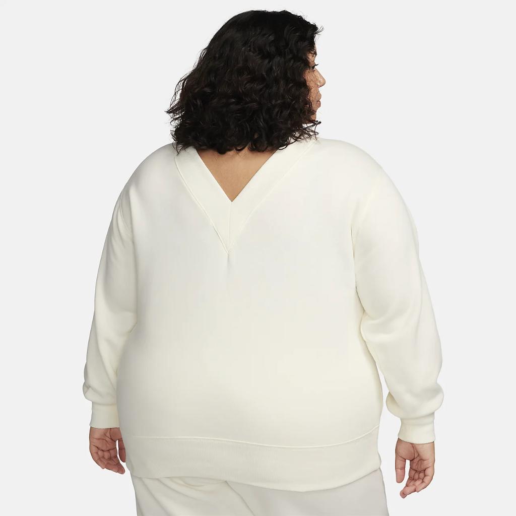 Nike Sportswear Phoenix Fleece Women&#039;s Oversized V-Neck Sweatshirt (Plus Size) FB8319-133