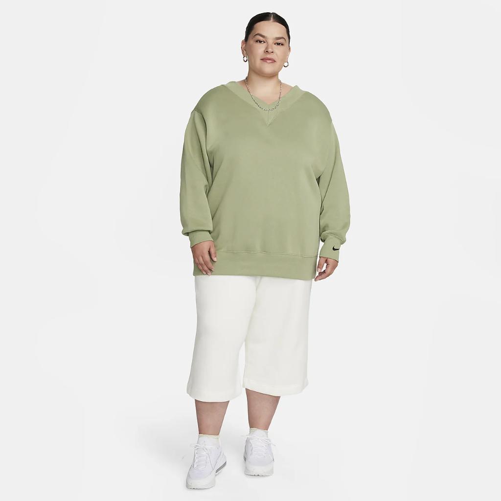 Nike Sportswear Phoenix Fleece Women&#039;s Oversized V-Neck Sweatshirt (Plus Size) FB8319-386