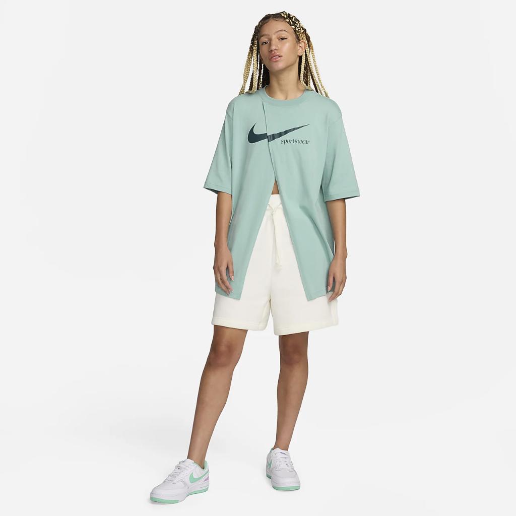 Nike Sportswear Collection Women&#039;s Oversized Slit Short-Sleeve Top FB8345-309