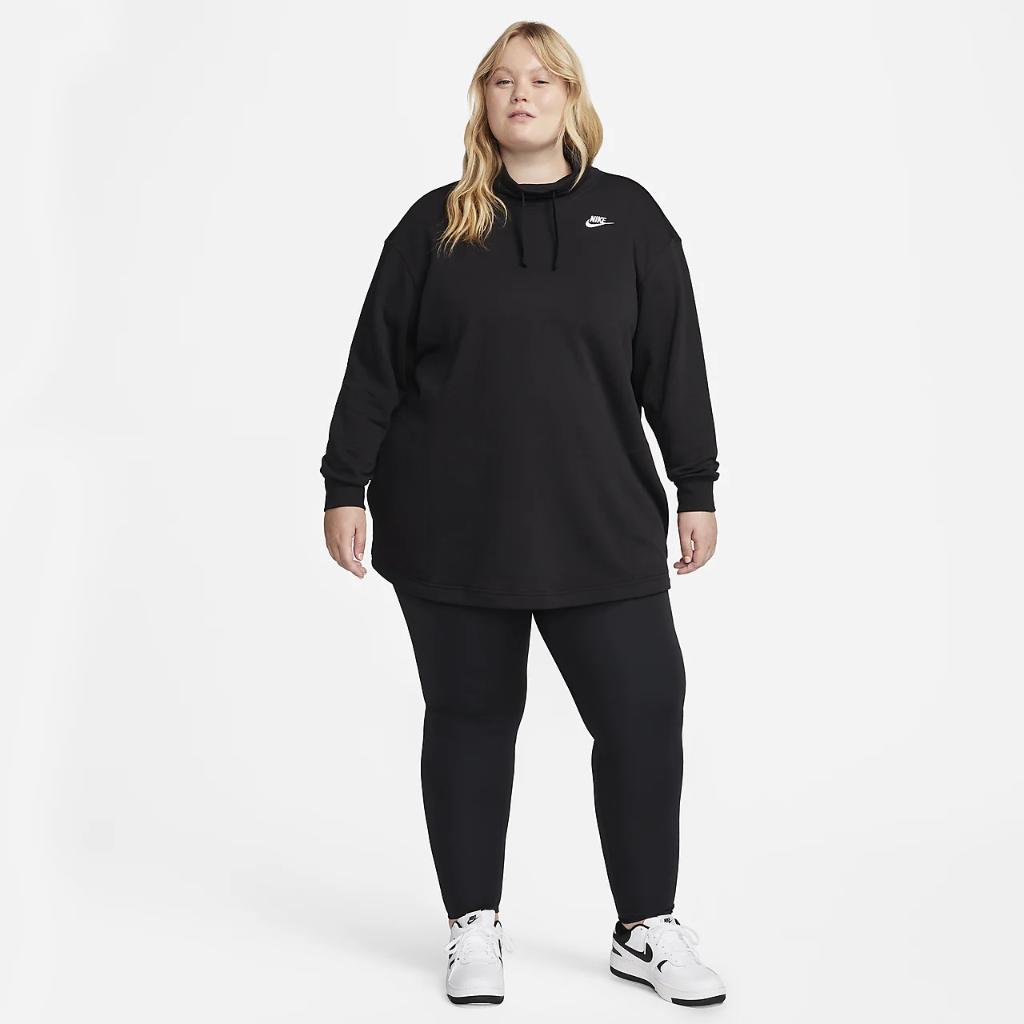 Nike Sportswear Club Fleece Women&#039;s Oversized Mock-Neck Sweatshirt (Plus Size) FB8666-010