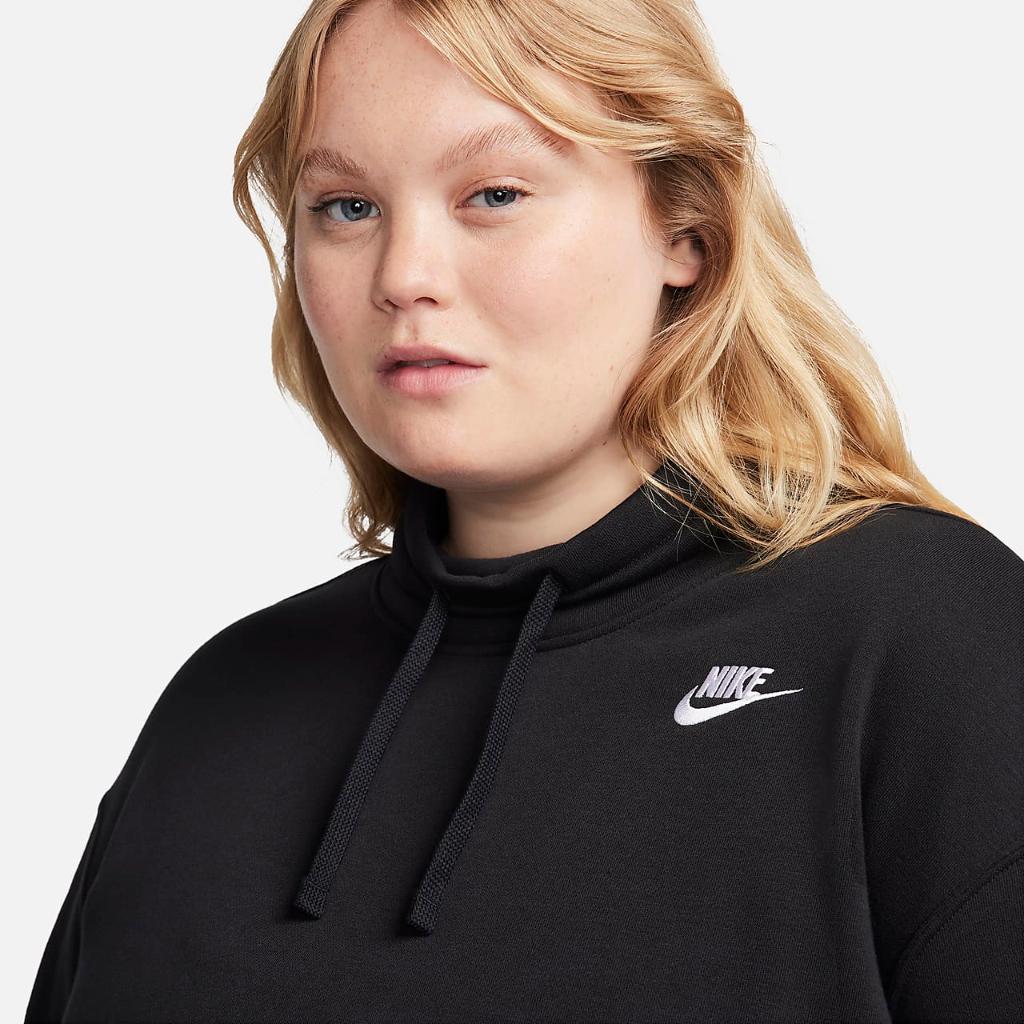 Nike Sportswear Club Fleece Women&#039;s Oversized Mock-Neck Sweatshirt (Plus Size) FB8666-010