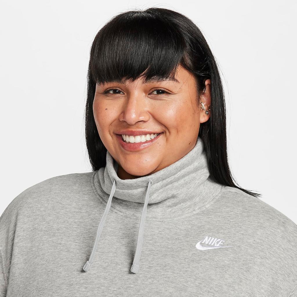 Nike Sportswear Club Fleece Women&#039;s Oversized Mock-Neck Sweatshirt (Plus Size) FB8666-063