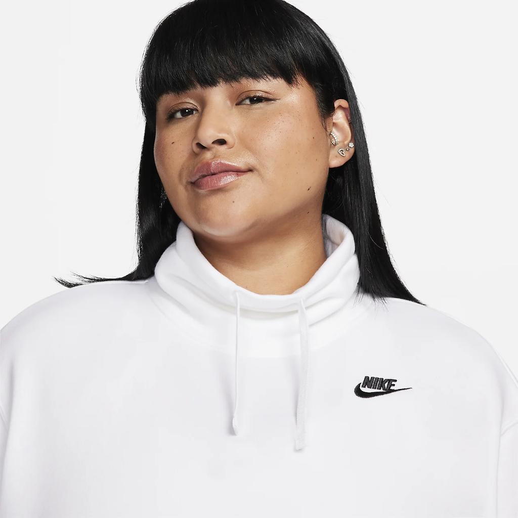 Nike Sportswear Club Fleece Women&#039;s Oversized Mock-Neck Sweatshirt (Plus Size) FB8666-100