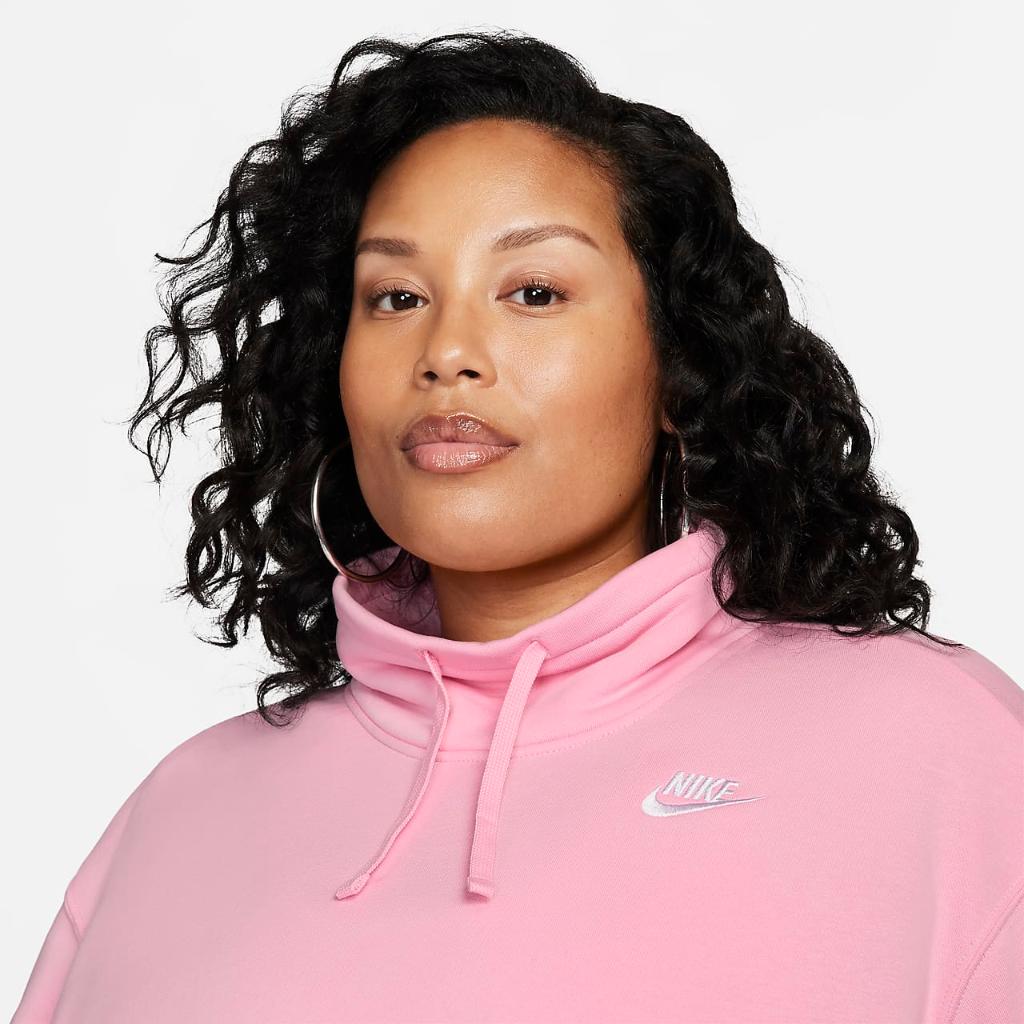 Nike Sportswear Club Fleece Women&#039;s Oversized Mock-Neck Sweatshirt (Plus Size) FB8666-690