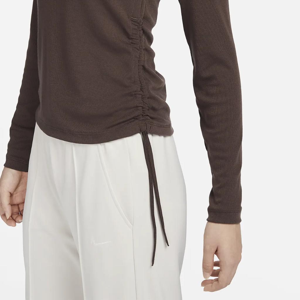 Nike Sportswear Essential Women&#039;s Ribbed Long-Sleeve Mod Crop Top FB8717-237