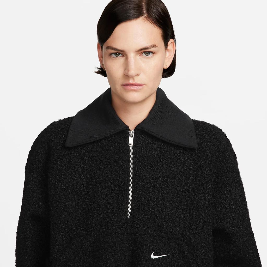 Nike Sportswear Collection Women&#039;s Hi-Pile Fleece 1/2-Zip Top FB8785-010