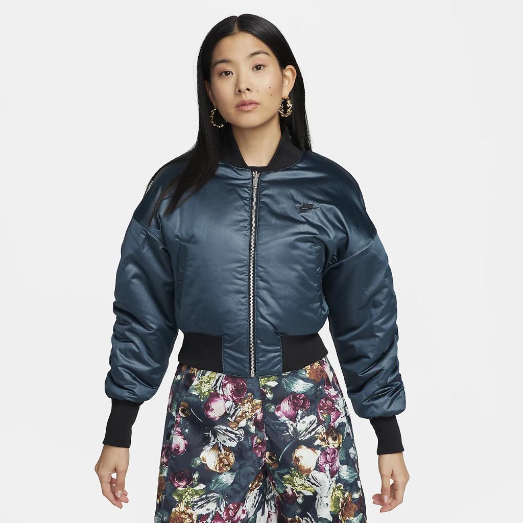 Nike Sportswear Tech Pack Women&#039;s Therma-FIT Oversized Reversible Floral Bomber Jacket FB8811-681