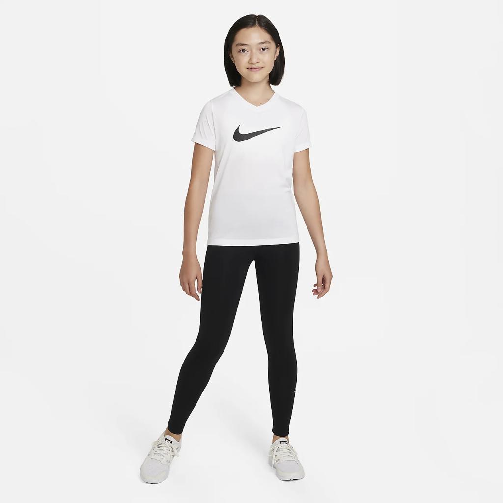 Nike Dri-FIT Legend Big Kids&#039; (Girls&#039;) V-Neck T-Shirt FB8960-100