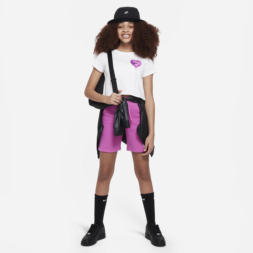 Nike Sportswear Big Kids&#039; (Girls&#039;) Crop T-Shirt FD0918-100