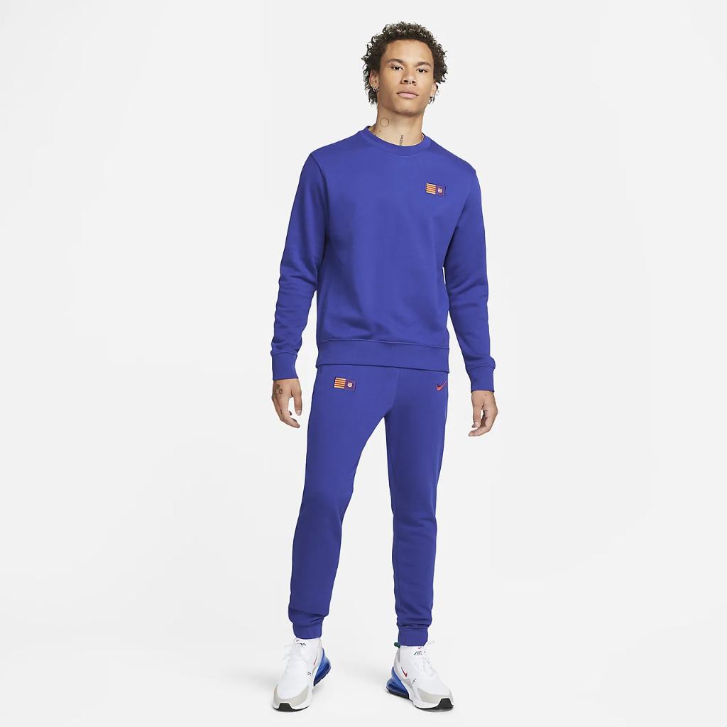 FC Barcelona Men&#039;s Nike French Terry Soccer Sweatshirt FD1443-455