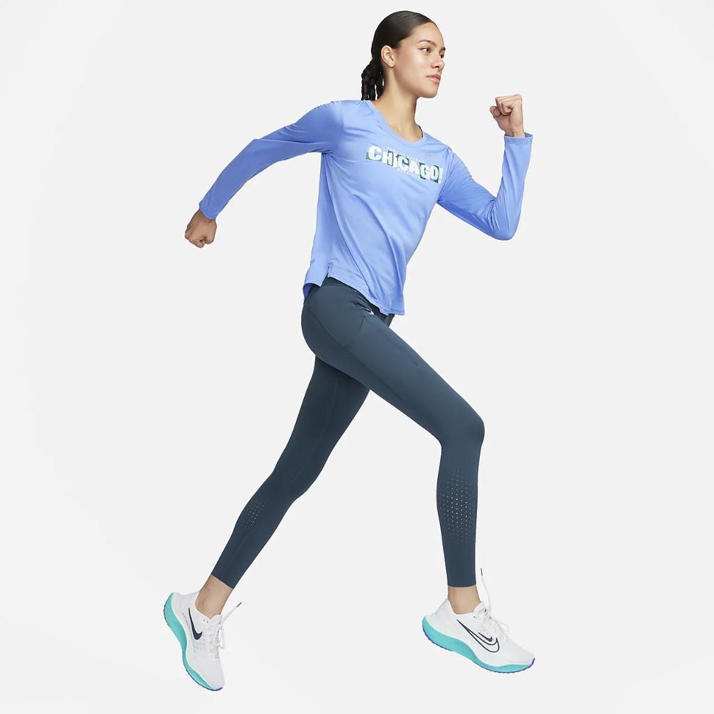 Nike Dri-FIT One Luxe Women&#039;s Long-Sleeve Running Top FD2671-450