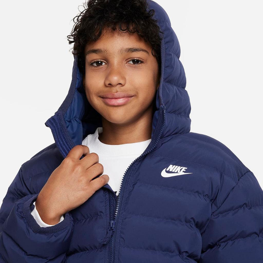 Nike Sportswear Lightweight Synthetic Fill Big Kids&#039; Loose Hooded Jacket FD2845-410