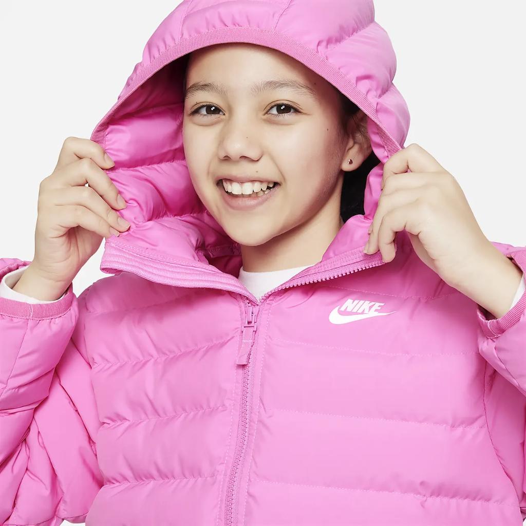 Nike Sportswear Lightweight Synthetic Fill Big Kids&#039; Loose Hooded Jacket FD2845-675