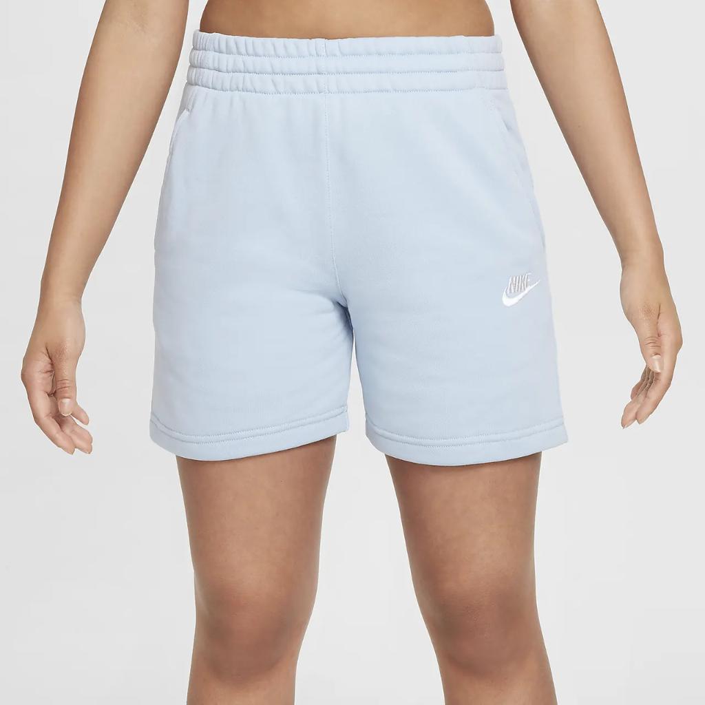 Nike Sportswear Club Fleece Big Kids&#039; (Girls&#039;) 5&quot; French Terry Shorts FD2919-440