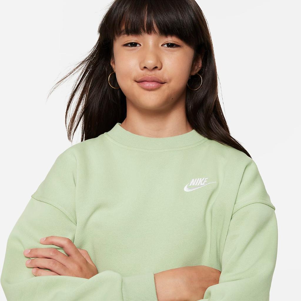 Nike Sportswear Club Fleece Big Kids&#039; (Girls&#039;) Oversized Sweatshirt FD2923-343
