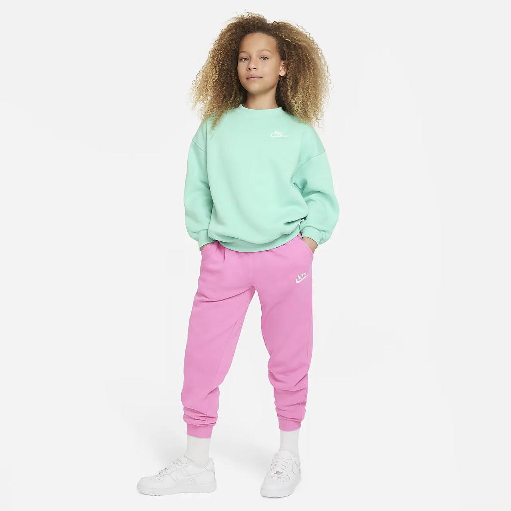 Nike Sportswear Club Fleece Big Kids&#039; (Girls&#039;) Oversized Sweatshirt FD2923-349