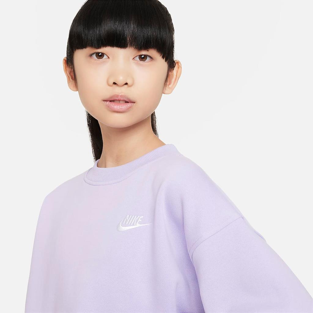 Nike Sportswear Club Fleece Big Kids&#039; (Girls&#039;) Oversized Sweatshirt FD2923-515