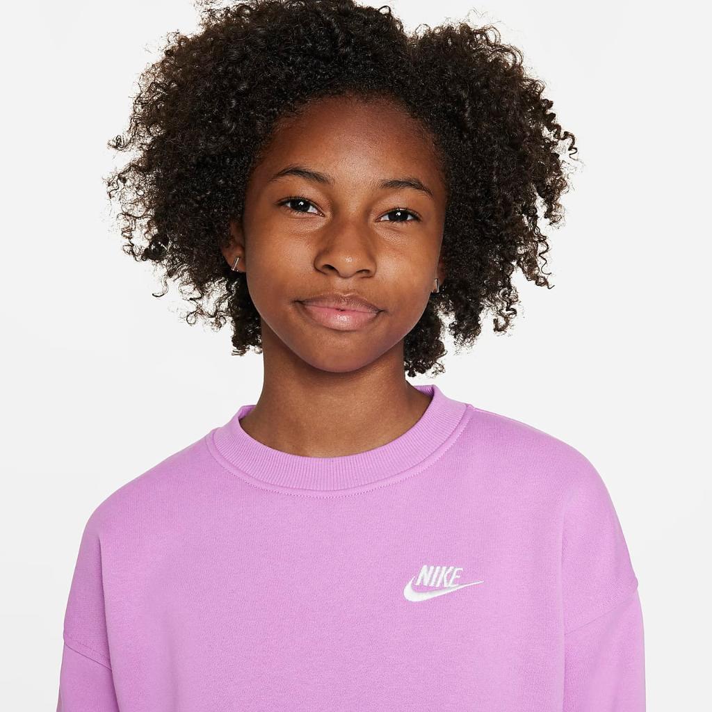 Nike Sportswear Club Fleece Big Kids&#039; (Girls&#039;) Oversized Sweatshirt FD2923-532