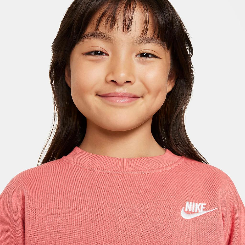 Nike Sportswear Club Fleece Big Kids&#039; (Girls&#039;) Oversized Sweatshirt FD2923-655