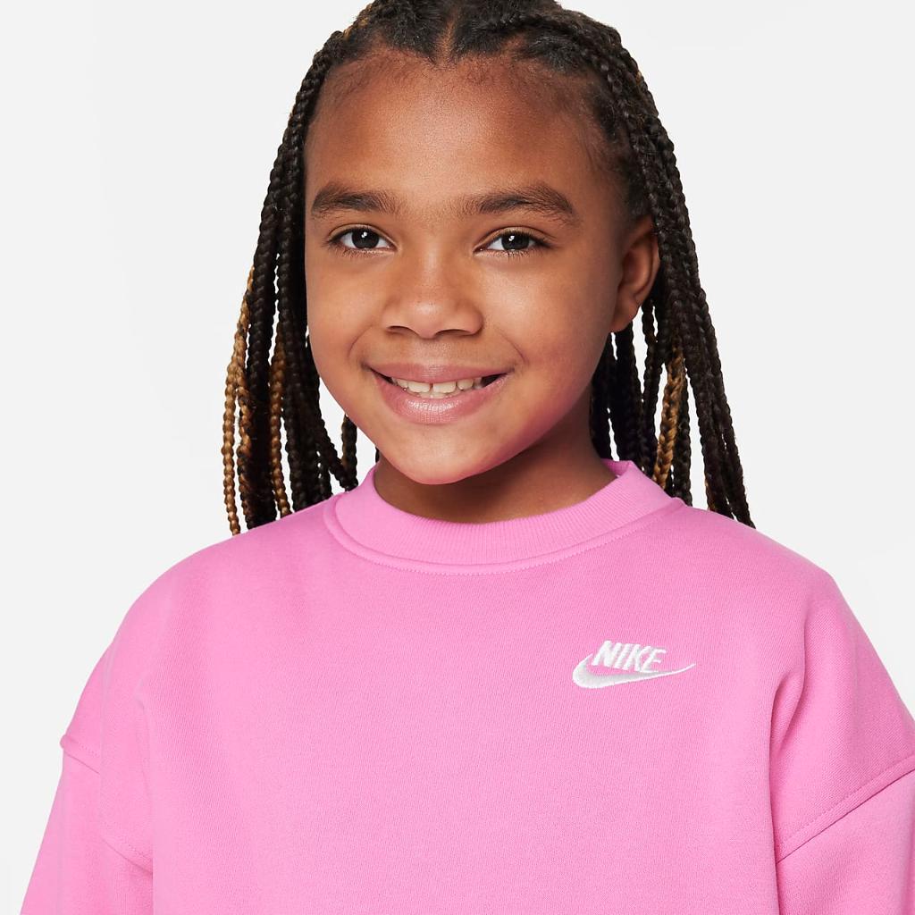 Nike Sportswear Club Fleece Big Kids&#039; (Girls&#039;) Oversized Sweatshirt FD2923-675