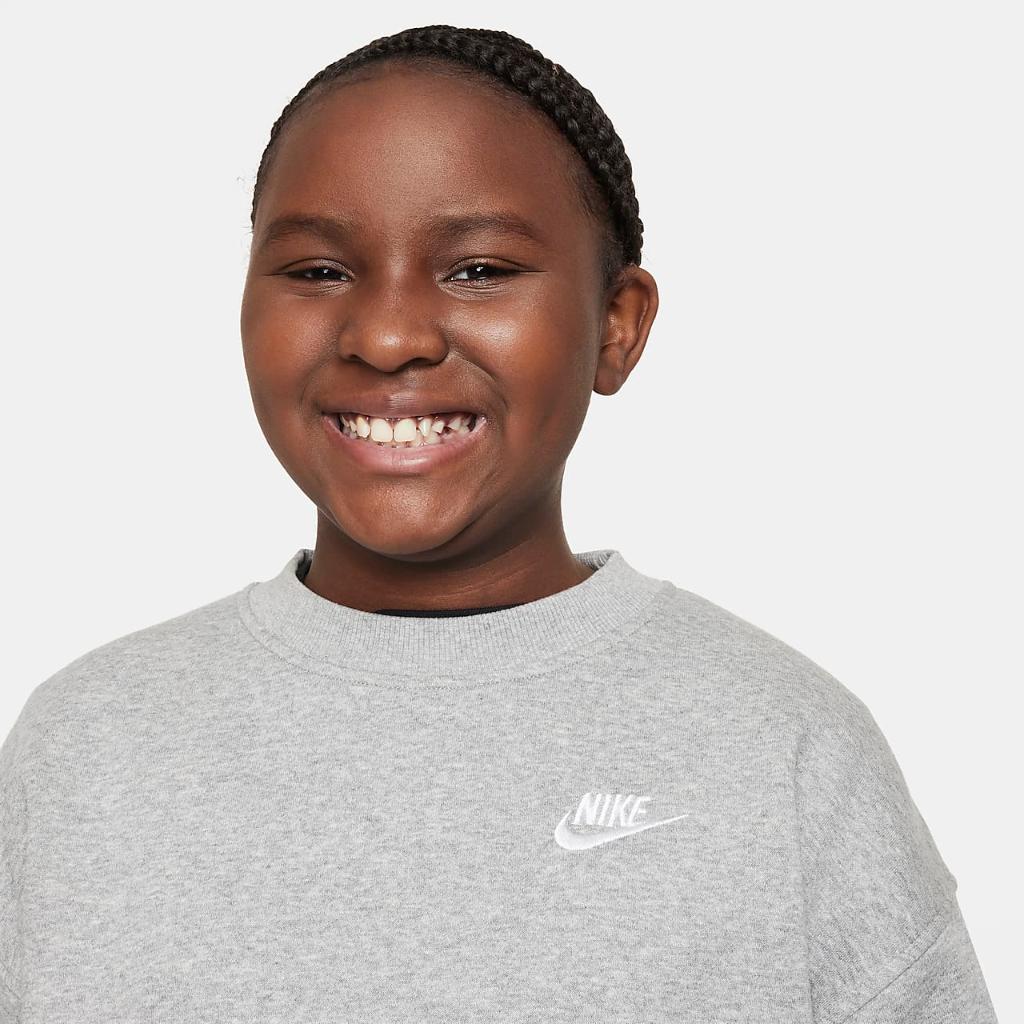 Nike Sportswear Club Fleece Big Kids&#039; (Girls&#039;) Oversized Sweatshirt (Extended Size) FD2924-063