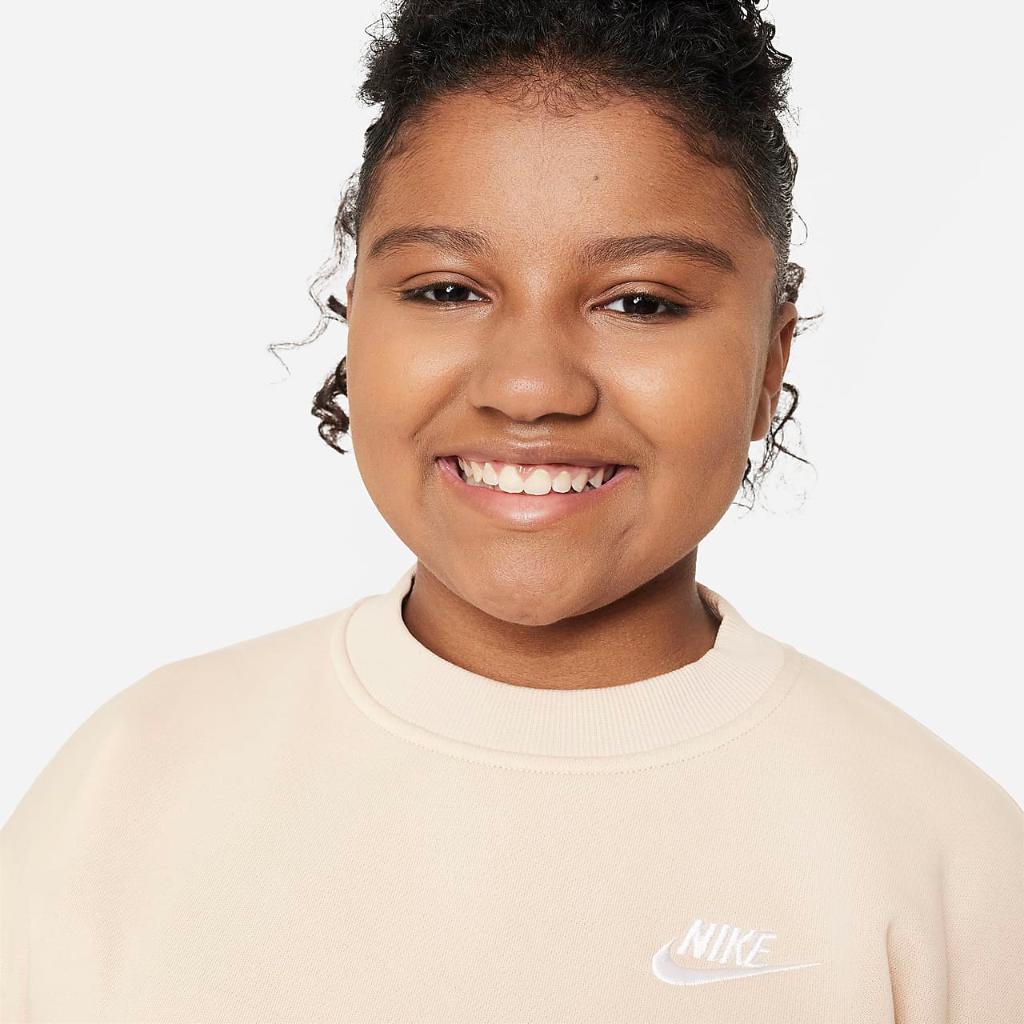 Nike Sportswear Club Fleece Big Kids&#039; (Girls&#039;) Oversized Sweatshirt (Extended Size) FD2924-126